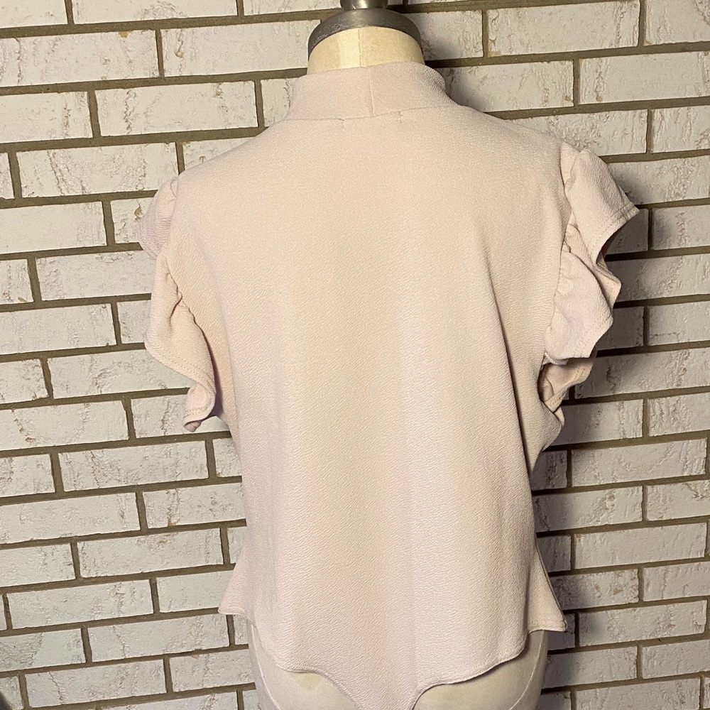 Boohoo Plus Ruffled Cream Bodysuit - Picture 3 of 4